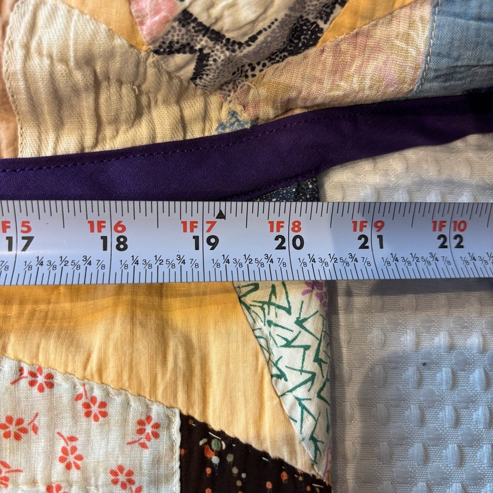 Handcrafted Vintage Double Wedding Ring Design Quilt Up Cycled Bog Jacket S-M - Picture 8 of 12